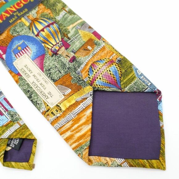 Tango Max Raab Americana Series "The View From Above" Wide Silk Tie - Picture 6 of 7